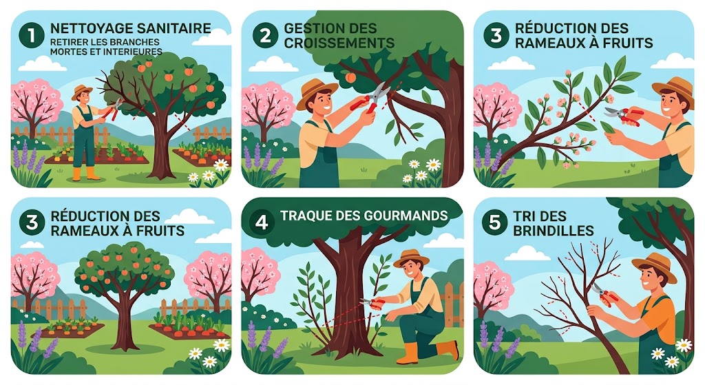 Les étapes de la taille des pêchers